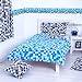 Blue & Grey Pixels Design Bedding Cotbed Junior Duvet Cover Set with Pillowcase