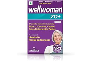 WELLWOMAN 70+ Multivitamins For Women Over Age 70 With Biotin,Isoflavones,Zinc,Vitamind To Support Physical & Mental Health,Improve Cognitive Function & Energy Levels Vegetarian,1 count,30 capsules