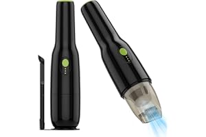 Milgeol Handstaubsauger, kabellos, tragbar, Auto-Staubsauger mit Schlitz, ultraschnelle Saugkraft, wiederaufladbar, für Haus, Büro und Tierhaare, Schwarz