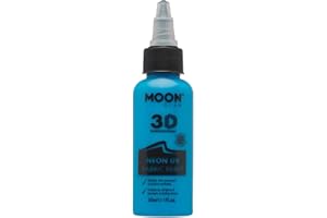 Moon Glow Vernice per tessuti Neon UV 3D - Vernice per tessuti per vestiti, magliette, borse, scarpe e tela, Blu intenso, 30 ml (confezione da 1)