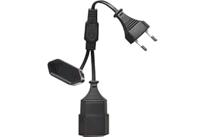 UPOHYEE Schutzkontakt Verlängerungskabel Netzkabel 0.75 mm²2-in-1 Max 2.5 A/250 V/1500W Männlicher Euro Stecker Auf Doppelte Euro Buchse Für TV PC Computer Monitor Projektor Lampe Haushaltsgeräte Schwarz