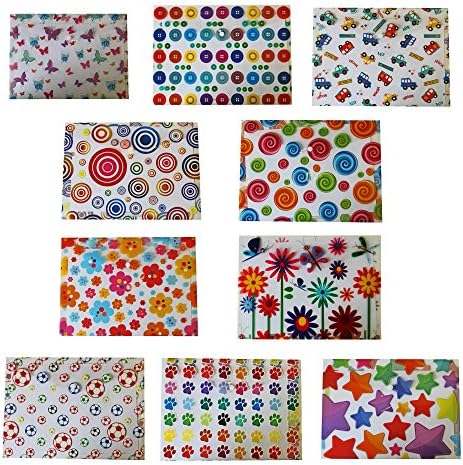 10 Designs, 2 of each, Variety Design Button Wallets A4+. 20 Wallets in total