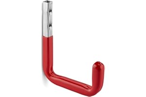 10 x OrgaTech Crochets Muraux 140 x 115 mm Rouge Capacité de Charge jusqu’à 30 Kg avec Gommage Supports pour Étagère Crochets Universels Crochet de Montage Support Outils