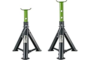 ‎TRUTZHOLM TRUTZHOLM Unterstellbock Achsstützen Abstellbock 2 Stück, 2 Tonnen Traglast pro Stütze Höhe von 245-370 mm faltbar