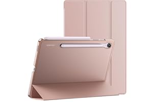 JETech Etui dla Samsung Galaxy Tab S10 Lite / S10 FE / S9 FE 10,9 Cala, Szczupły Półprzezroczysty Tył Składana na Trzy Części Folio Podstawkę Ochronną Osłona Tabletu (Różowe Złoto)