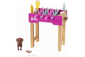 Barbie Playset Serata Giochi con Mini Bambola, Cucciolo, Biliardino e Accessori, Giocattolo per Bambini 3+Anni, GRG77