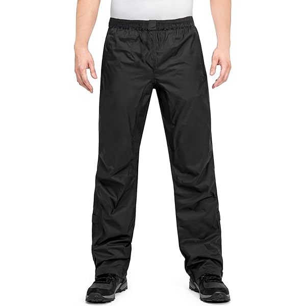 Jogwits Waterdichte regenbroek voor heren, ademend, winddicht, outdoorbroek, elastische tailleband, lichte regenbroek voor wandelen, kamperen, golfen, blauw, XL
