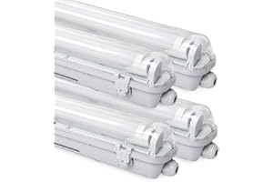 Daromigo 24W LED Lampada da soffitto per ambienti umidi, 150 cm, 2400LM, luce bianca fredda, 6500K, tubi T8 LED, IP65 Impermeabile, lampada per ambienti umidi, lampada da officina per garage, cantina