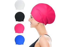 OKTAYOCUM Extra Large Silicone Swimming Hat for Long Hair, Weaves, Braids, Afro - Adult Waterproof Swim Cap