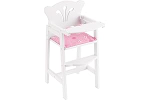 KidKraft 61101 Małe krzesełko dla lalek Lil' Doll 61101 krzesło dla lalek Lily, białe, rozmiar uniwersalny