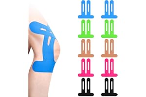 BD-HEREGO 10 PCS Knee Tapes for Knee Pain,Elastic Waterproof Pre Cut Sports Tapes for Muscle Discomfort Relief (Green Skin Color Blue Black Wine Red)