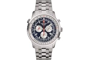 Swiss Alpine Military Montre analogique à quartz 7078.9 en acier inoxydable pour homme