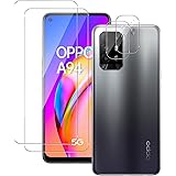 QULLOO per Oppo A94 5G Pellicola Vetro Temperato + Pellicola Fotocamera Posteriore [2 Pezzi + 2 Pezzi],9H Durezza Nessuna Bol