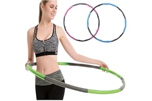 1 CLICK BUY 1 Buy Click Weighted 1.2Kg (2.65LB) Hula Hoops for Adult’s Training Fitness with Innovative 8 Section Detachable Design Padded Hoola hoop For Home Exercise Fitness Equipment and Gym Accessories