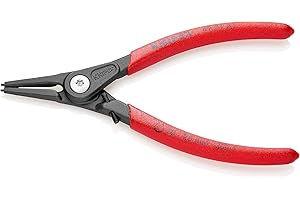 Knipex Pinza Di Precisione per Anelli Di Sicurezza Esterni Su Alberi con Meccanismo Di Limitazione Apertura/Chiusura, Bonderizzata Grigia, Rivestiti in Resina Sintetica Antiscivolo 140 Mm 49 31 A1