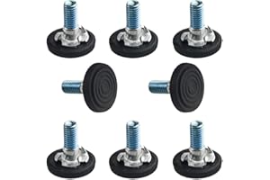 TOVOT 8 Pièces M8 Pied de Meuble Reglable Pieds de Nivellement pour Chaise de Table Pieds de Meubles à Visser avec écrous (2.7×2.8cm)