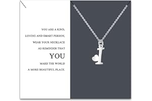 HEYEJET Originales Collar Inicial Acero Inoxidable, Collar Mujer con Colgante Letra A-Z Pequeñas - Bisutería Regalo Madre Hija Cumpleaños Novia o Amigas Regalo Con Tarjeta Inspiradora