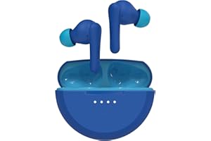 Belkin SoundForm Nano 2 Bluetooth Earbuds for Kids with Built-in Microphone, 28H Battery Life, Safe 85dB Volume, IPX5 Water Resistance - Kids Bluetooth Earbuds for iPhone, iPad, Galaxy, & More - Blue
