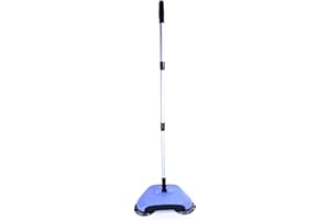 SAUBER MEISTER Magic Sweeper Balai Rotatif Automatique à 360 ° en Acier Inoxydable et Plastique ABS, Bleu, 47 x 9,5 x 22 cm