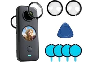 Caybats Pack De 2 Protecteurs De Lentille Panoramique Compatible avec Insta360 One X2 - Protection Durable en Verre Trempé, Ultra-Clair, Résistant Aux Rayures Et Chocs, Facile À Installer.