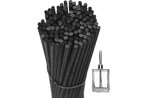 HJFH Varillas Difusoras de Láminas Ambientador Porosa Palo de Ratán de Caña para Oficina Casa Dormitorio Habitaciones Hotel SPA Negro 150 Piezas 24 cm x 3 mm