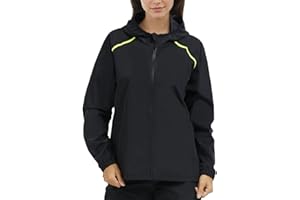 LAZAWG Women's Raincoat Lightweight Rain Jacket with Hood Waterproof and Windproof Breathable Rain Coat for Outdoor Travel