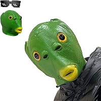 Masque De Poisson Vert En Latex – Costume Halloween Réaliste, Avec Lunettes, Pour Adultes Et Enfants