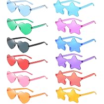 14 Paires Lunettes Fête En Cœur Et étoile - Sans Monture Multicolore - Pour Anniversaire, Carnaval