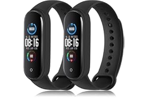 Oumida 2 PCS Bracelet, en Silicone Souple Respirant Compatible Uniquement pour Xiaomi Mi Band 5/ Mi Band 6/6 NFC/Amazfit Band 5