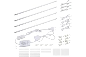 da LIGHT Lampa podszafkowa LED z przełącznikiem, 7 W, 700 lm, 4000 K, neutralna biel, listwa świetlna, lampa kuchenna, oświetlenie witryn, oświetlenie szafy z paskami 4 x 41 cm, do kuchni, szafy