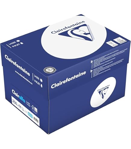 CLAIRALFA Ramette 250 Feuilles Papier 210g A3 420x297 Mm Certifié PEFC Blanc