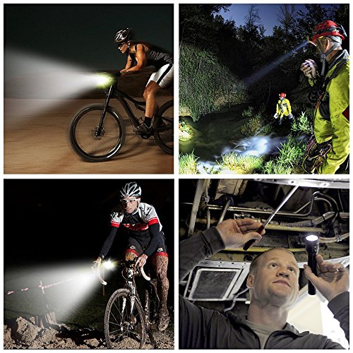 LUZWAY LED XML-T6 Taschenlampe Wiederaufladbare 900 Lumen, Taktische Taschenlampe + Ladegerät mit CE und ROHS Zertifikat + 2pcs 2600mAh 18650 Batterie + Nylonholster für Taschenlampen,Wasserfest, anpassbarer Zoom, 5 Modi für das Radfahren, Campen, Bergsteigen, Fischen und andere Sportarten, die im Freien stattfinden … - 7
