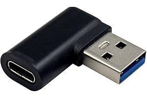 Duttek Adapter USB na USB C, adapter USB A na C, kątowy 90 stopni, USB 3.0 męski na USB C, żeński, kompatybilny z iPhone 11/Airpods iPad/Samsung Note 10/Google Pixel/laptopami