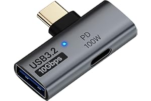 Splitter USB C 2-i-1 PD 100 W, OTG USB C-adapter, 10 Gbit/s dataöverföring, USB typ C hane till USB A hona för MacBook telefon PC, Steam