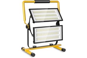 Bellanny 200W LED Work Light 2,0000LM Super Bright Portable Floodlight 6500K Job Site Light with Independent Switch Control IP66 Waterproof Plug in Work Light for Garage Workshop Construction Site