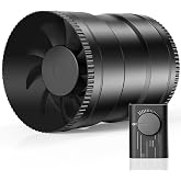 Hon&amp;Guan 150 mm Pipe Fan, Dimmable 587 m&sup3;/h, Ventilation Pipe Fan with Plug, Channel Fan for Bathroom, Greenhouse, Basement,