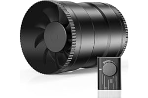 Hon&Guan 150 mm, 587 m³/h Ventilatore tubolare regolabile, ventilatore di scarico con spina, regolatore di aggiornamento, ventilatore di canale per bagno, giardino d'inverno, tenda, cantina