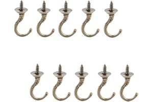 OOTSR 20 Stück Schrauben Deckenhaken, Messing Farbe Vintage Carving Screw-In Cup Haken für Home/Küche/Innen-und Außenbereich