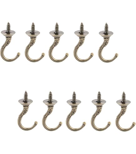 Tibapla 24 Pezzi Ganci A Vite Vintage In Bronzo, Ganci Appendiabiti Da Parete Antichi, Ganci Appendi Singolo In Ottone Per Camera Da Letto Cucina - Foto 6