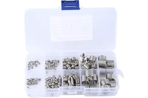 HILILAND 145 Pcs/Set Threaded Inserts Repair Assortment Stainless Steel Helicoil Type Wire Insert Installation Set