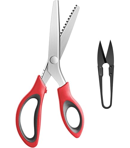 Nejlsd Forbici Per Tessuto Zig Zag Da Sartoria - 23,6 Cm, Lama Seghettata In Acciaio Inox, Manico Professionale - Taglio Smerlato Larghezza 5mm Per Cucito E Quilting