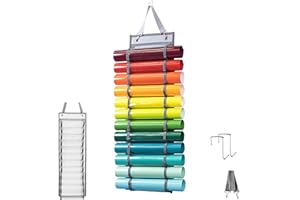 HETING-YQ Support de Rouleau de Vinyle à Suspendre Organiseur de Rangement en Vinyle Support Mural à 12 Trous pour Salle d'Artisanat Bureau à Domicile