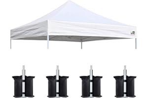 Eurmax USA New Pop Up Canopy Replacement Canopy Tent Top Cover, Instant Canopy Top Cover ONLY, Choose 30 Colors,Bonus 4PC Pack Canopy Weight Bag