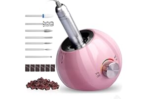 30000 RPM Nail Drill Torno para Uñas Profesional, AZ GOGO Lima Electrica de Uñas para Manicura y Pedicura, Herramientas de Pulido de Gel Acrilicas con 6 Fresas & 50 Bandas de Lijado, Salón DIY