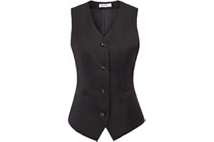 GRACE KARIN Women Elegant Slim Button Down Work Office Vest Coat Retro Fancy Party Waistcoat