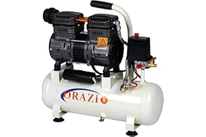 ORAZIO Air Compressor Oil Free 9 Litre, 550W 116PSI Low Noice Silent Portable Electric Air Compressor for Home Workshop, Mobile Garage, Dental Clinic 241183