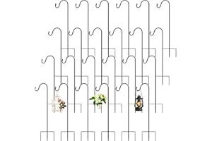 Photect 24 Pack 32" Garden Outdoor Shepherds Hooks, Humming Bird Feeder Stand for Hanging Plants, Heavy Duty Shepherd Stand for Outdoor Hanging Lanterns Weddings Decor Christmas Lights