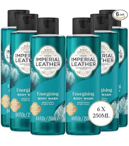 Imperial Leather Shower Gel, Arctic Ocean & Icelandic Moss Invigorating Body Wash For Men, 2 In 1 Hair And Body Wash, Multipack Of 6 X 250 Ml