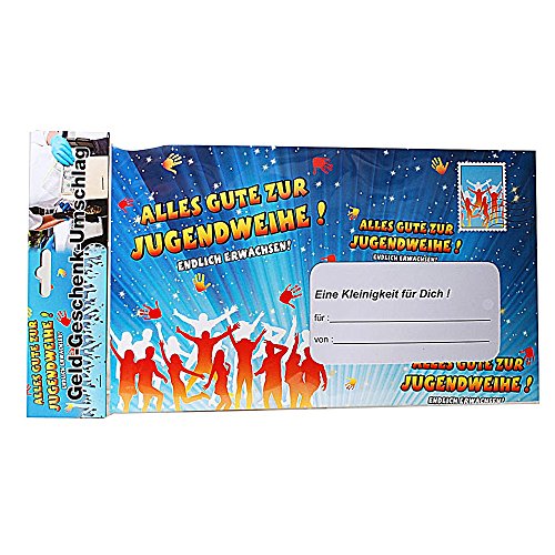 Riesen-Umschlag Alles Gute zur Jugendweihe für Geldgeschenke Pappe, ca. 18 x 30 cm