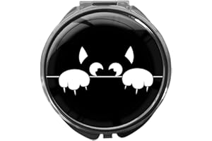 metALUm Pillendose mit Spiegel rund Metall 3 Fächer KATZE #1186